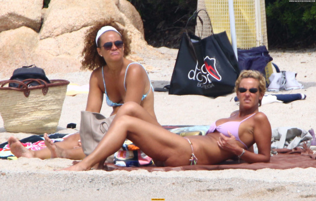 Federica Mancini No Source  Posing Hot Topless Celebrity Beach