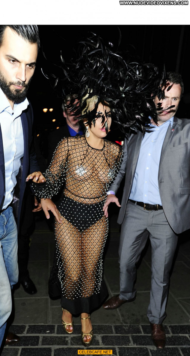 Lady Gaga No Source Toples Fishnet Beautiful Posing Hot Pasties Babe