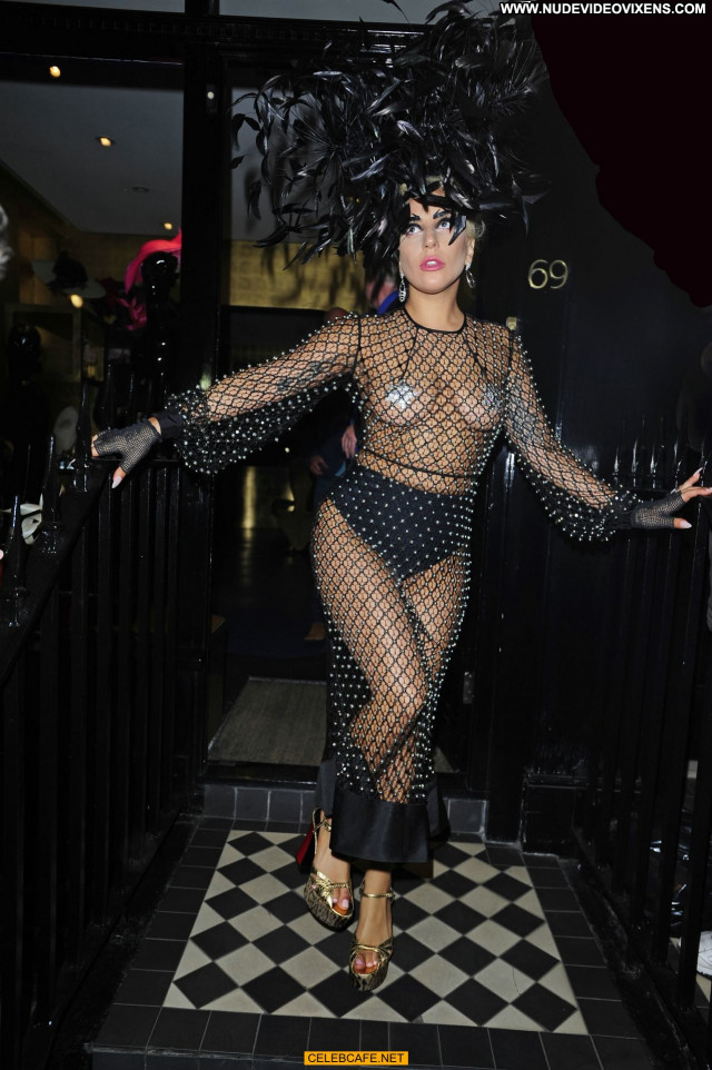 Lady Gaga Babe Posing Hot Beautiful Fishnet Pasties