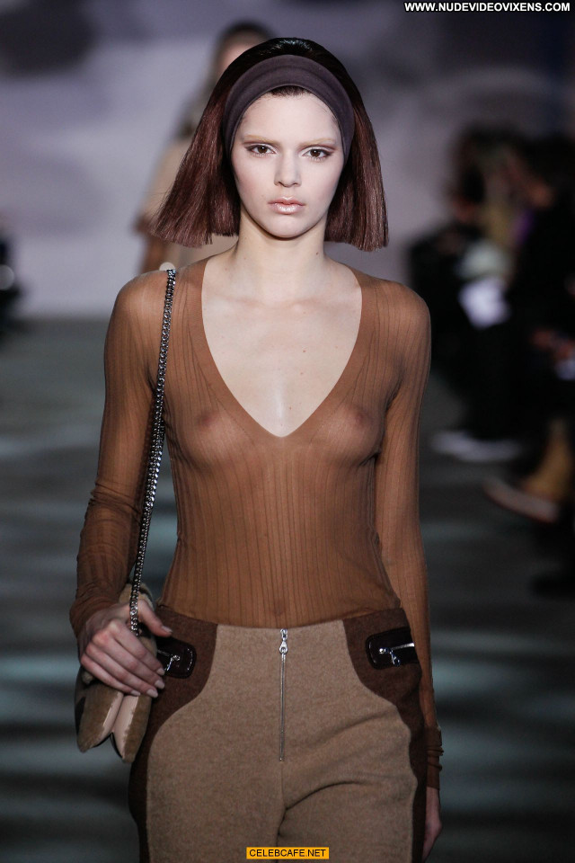 Kendall Jenner Fashion Show Posing Hot Celebrity See Through Fashion