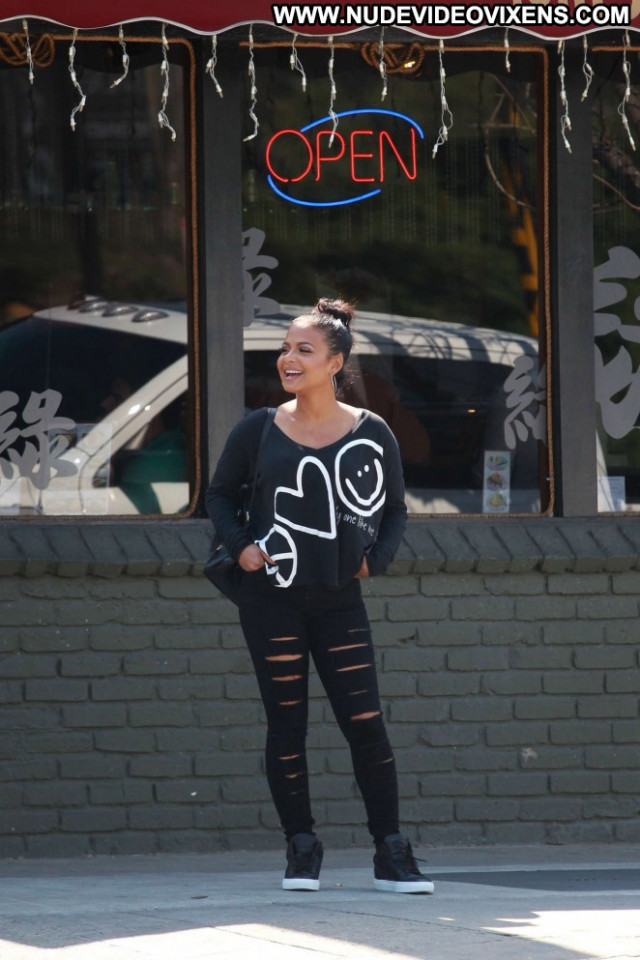 Christina Milian Studio City Beautiful Paparazzi Celebrity Jeans