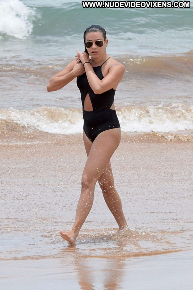 Lea Michele The Beach Beach Babe Paparazzi Swimsuit Beautiful Posing